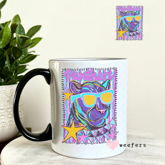UV DTF Decal - Panthers Game Day Colorful Mascot 11oz Coffee Mug Weefers