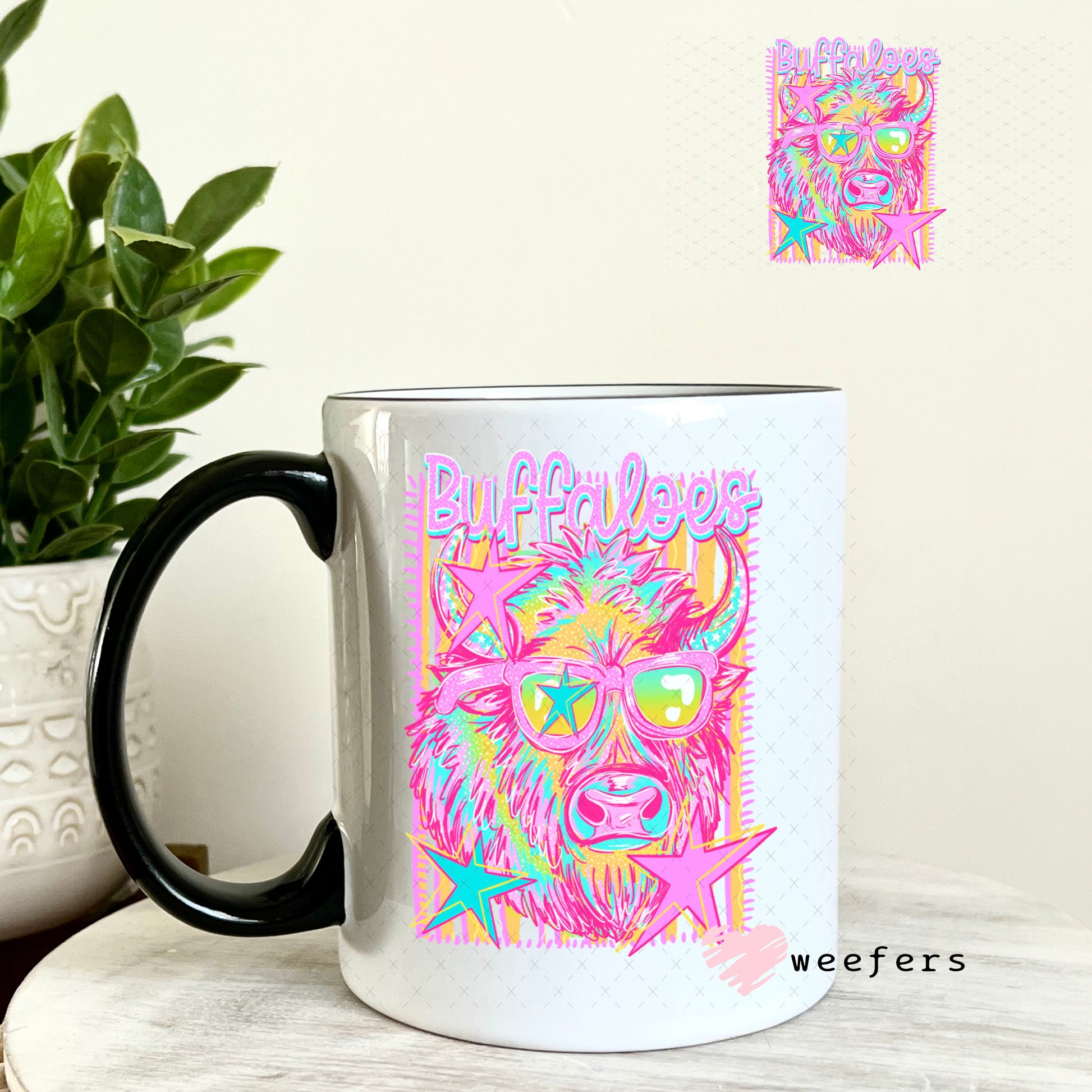 UV DTF Decal - Buffaloes Colorful Mascot 11oz Coffee Mug Weefers