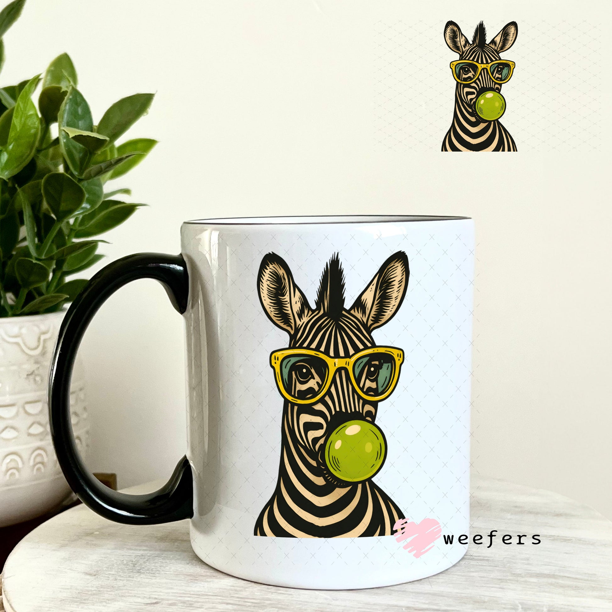 UV DTF Decal - Bubble Zebra 11oz Coffee Mug Weefers