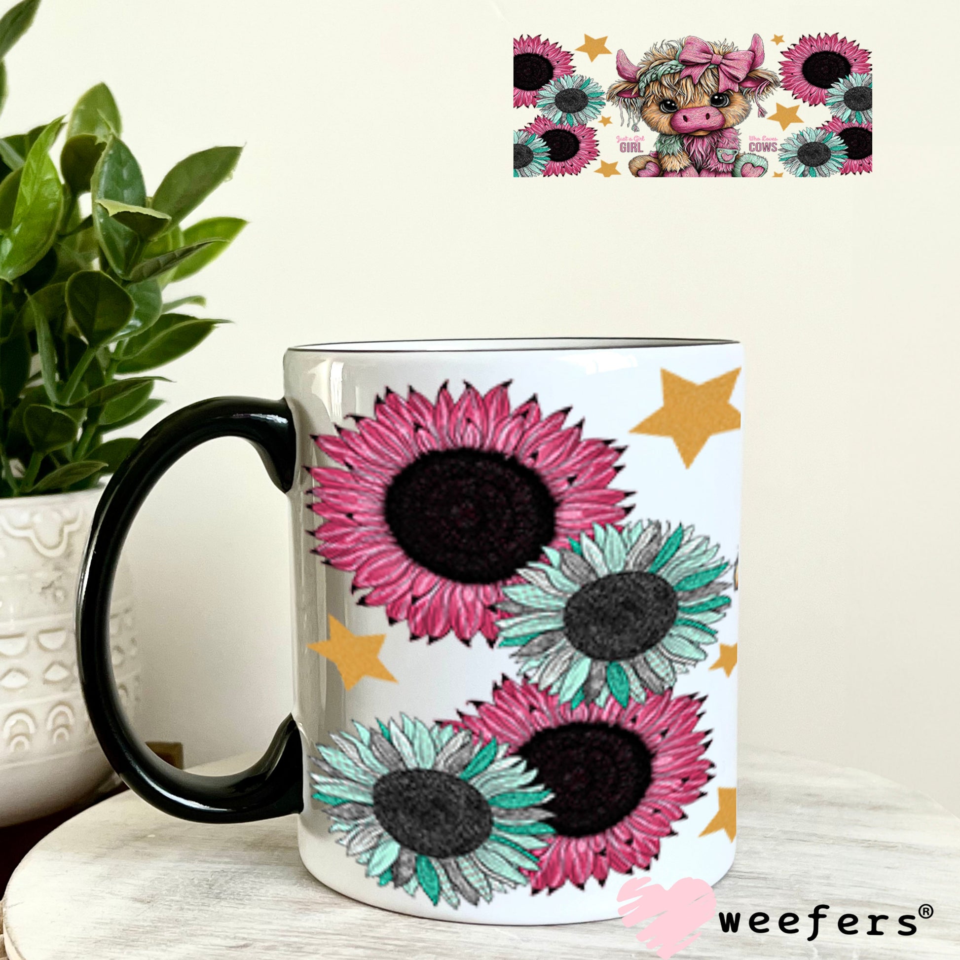 UV DTF Cup Wraps - Just a Girl Who Loves Cows- Weefers® Exclusive 11oz Coffee Mug Cup Wrap Weefers