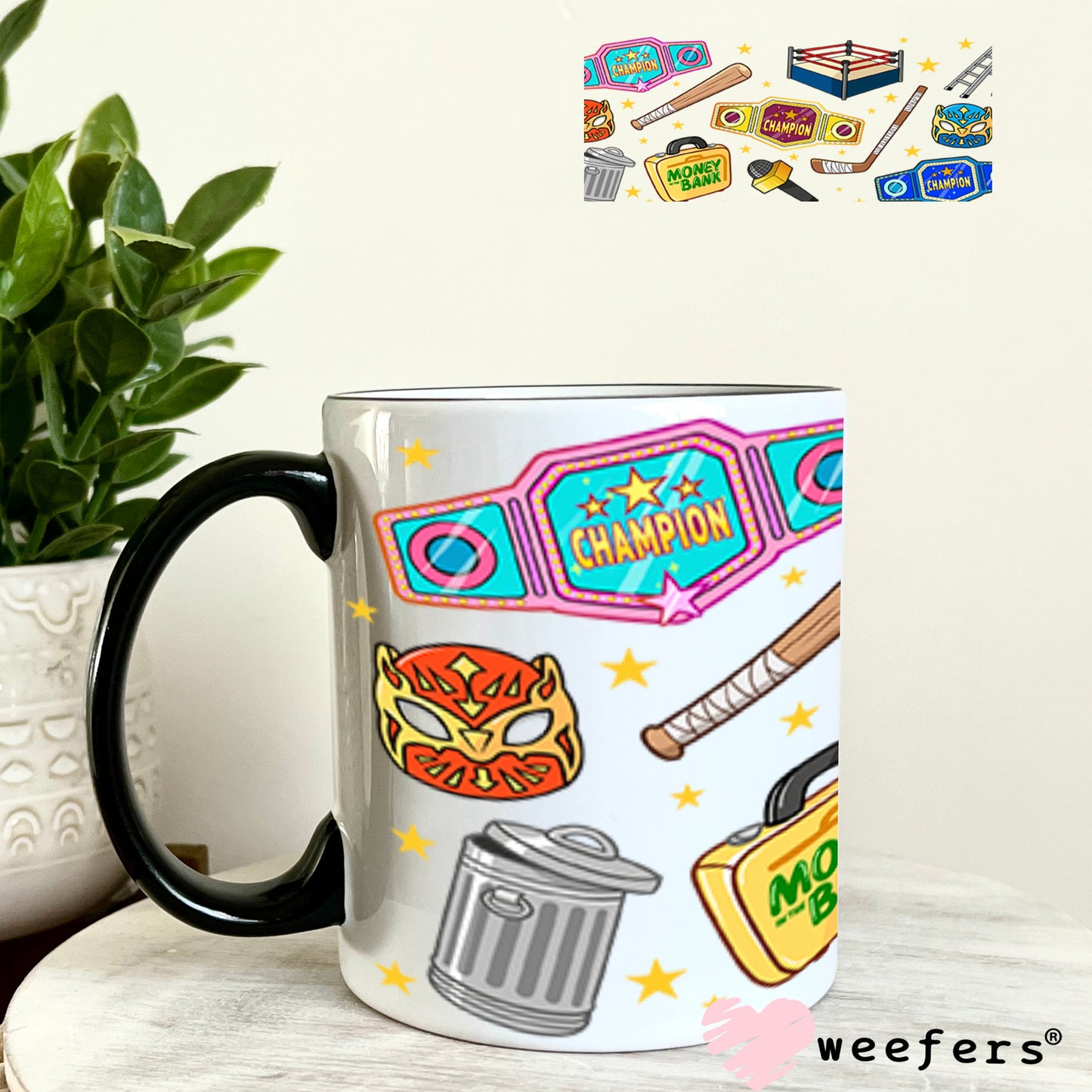 UV DTF Cup Wraps - Wrestling Favorite Things 11oz Coffee Mug Weefers