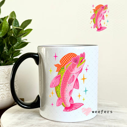 UV DTF Decal - Pink Sea Bass 11oz Coffee Mug Weefers