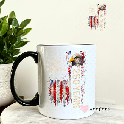 UV DTF Decal - Eagle 1776-2026 USA 11oz Coffee Mug Weefers
