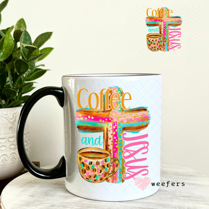 UV DTF Decal - Coffee and Jesus 11oz Coffee Mug Weefers