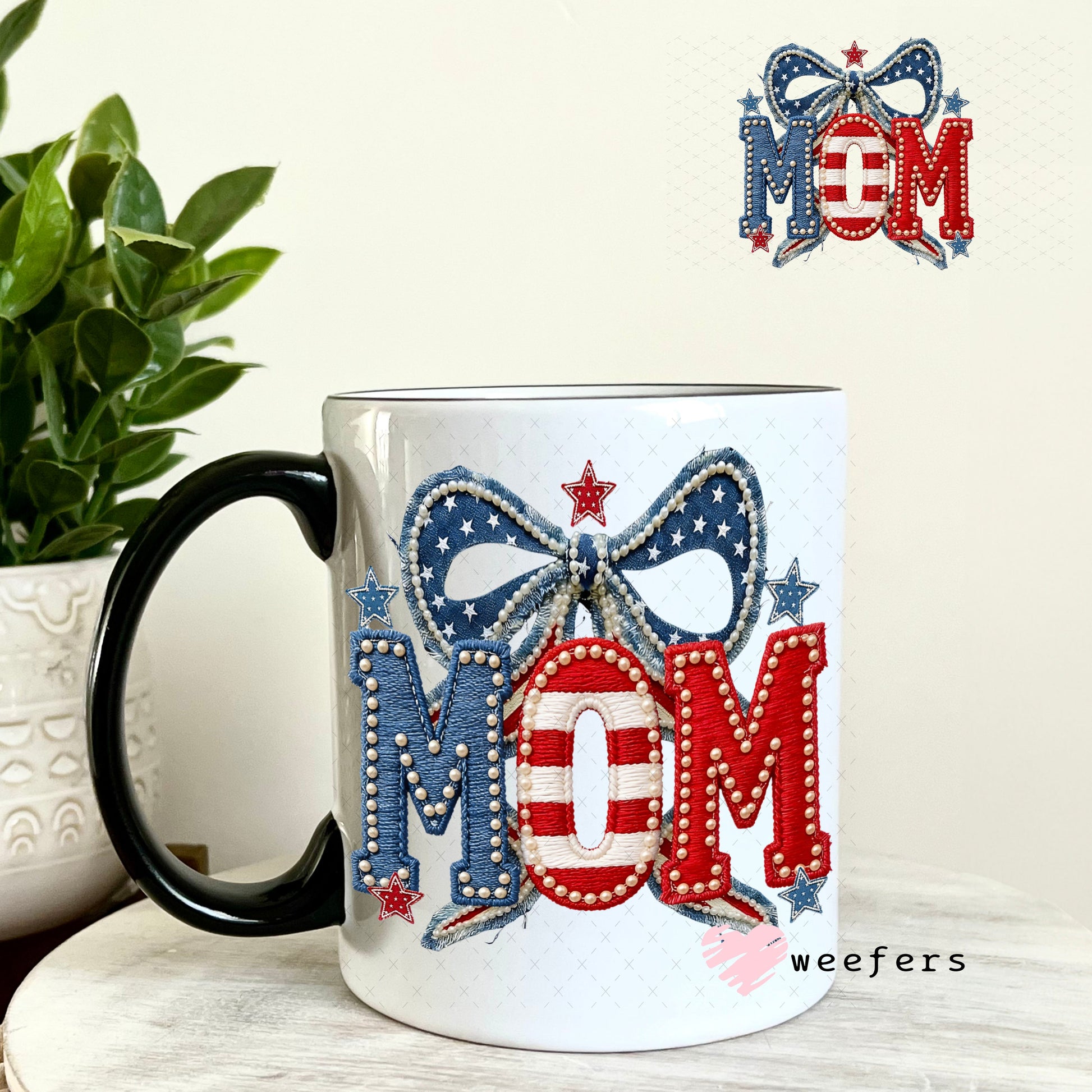 UV DTF Decal - Mom USA 11oz Coffee Mug Weefers