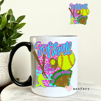 UV DTF Decal - Softball 3 Up 3 Down 11oz Coffee Mug Weefers