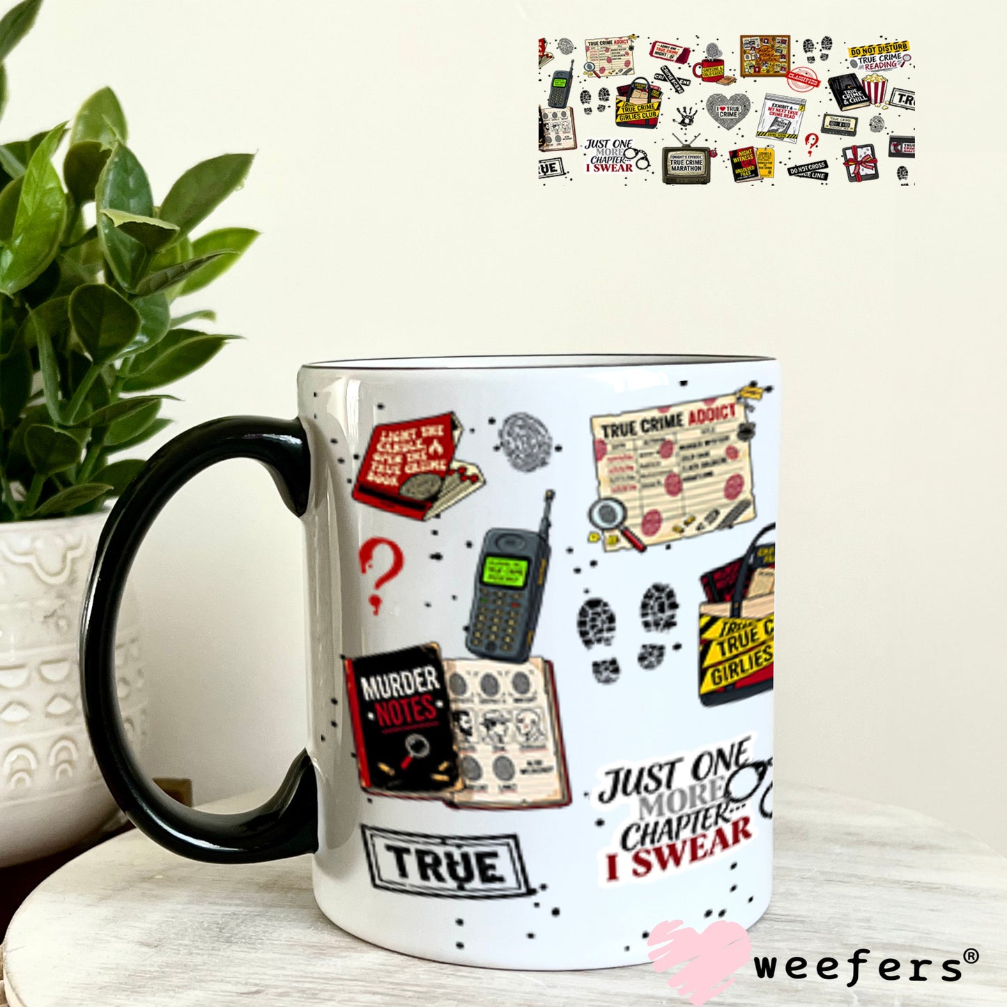 UV DTF Cup Wraps - Thriller True Crime Movie Night 11oz Coffee Mug Weefers