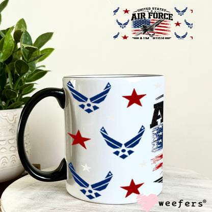 UV DTF Cup Wraps - Uniteds States Airforce Aim High - Weefers® Exclusive 11oz Coffee Mug Weefers