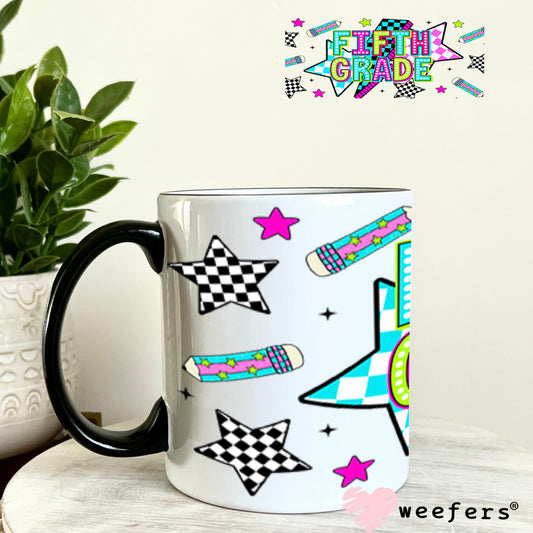 UV DTF Cup Wraps - Fifth Grade Checkered 11oz Coffee Mug Weefers