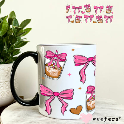 UV DTF Cup Wraps - Coquette Pink Coffee 11oz Coffee Mug Weefers