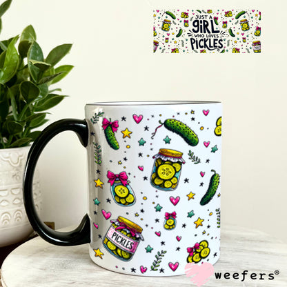 UV DTF Cup Wraps - Just a Girl who loves Pickles 11oz Coffee Mug Weefers