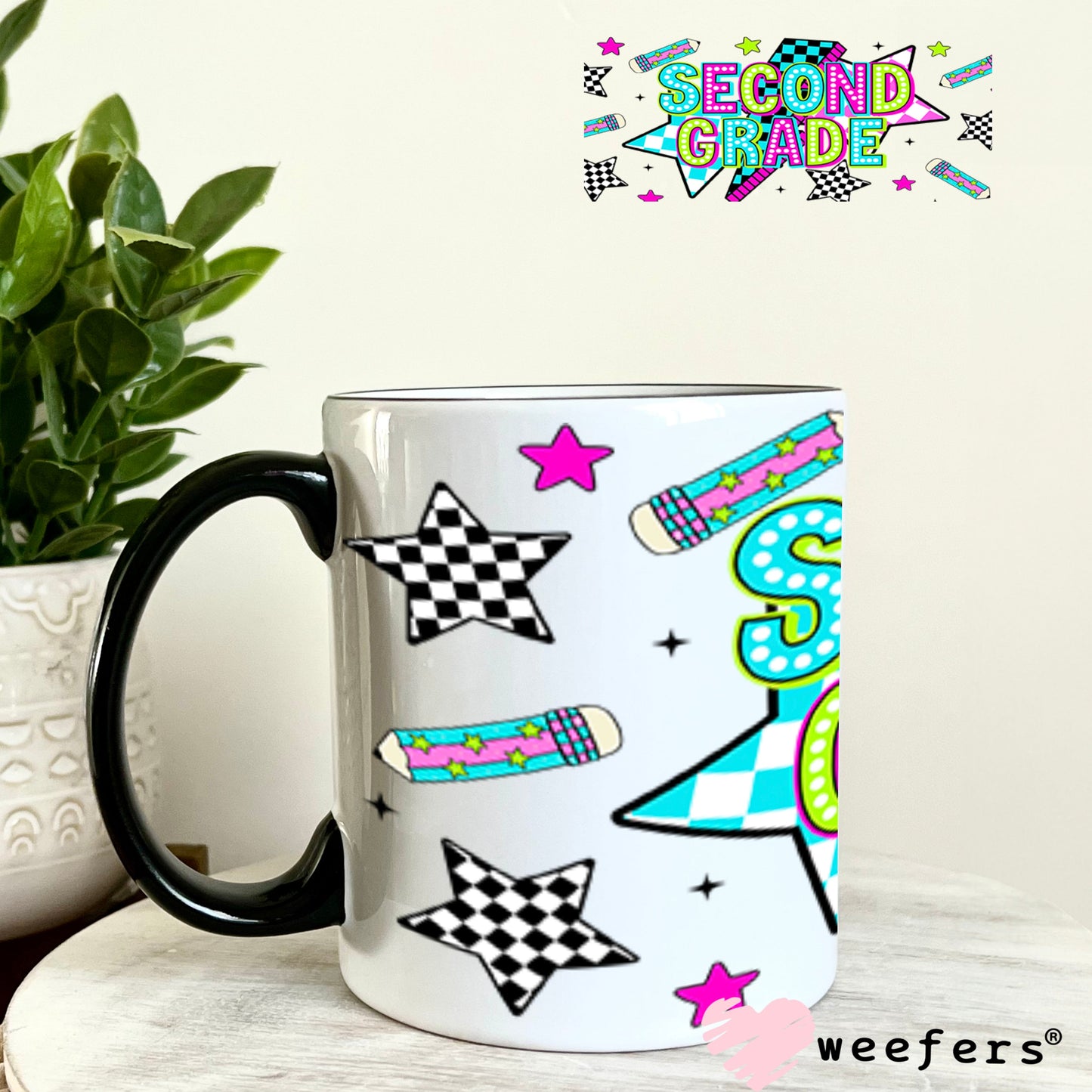UV DTF Cup Wraps - Second Grade Checkered 11oz Coffee Mug Weefers