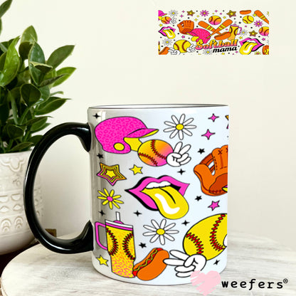 UV DTF Cup Wraps - Softball Mama Retro 11oz Coffee Mug Weefers