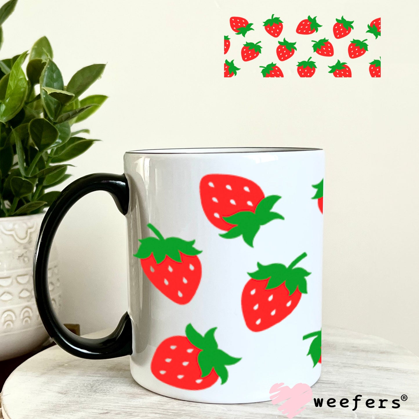 UV DTF Cup Wraps - Strawberries 11oz Coffee Mug Weefers