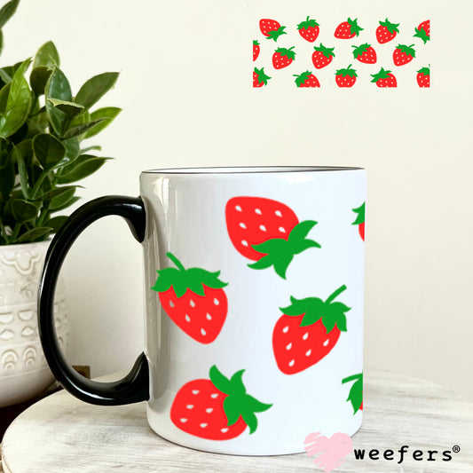 UV DTF Cup Wraps - Strawberries 11oz Coffee Mug Weefers