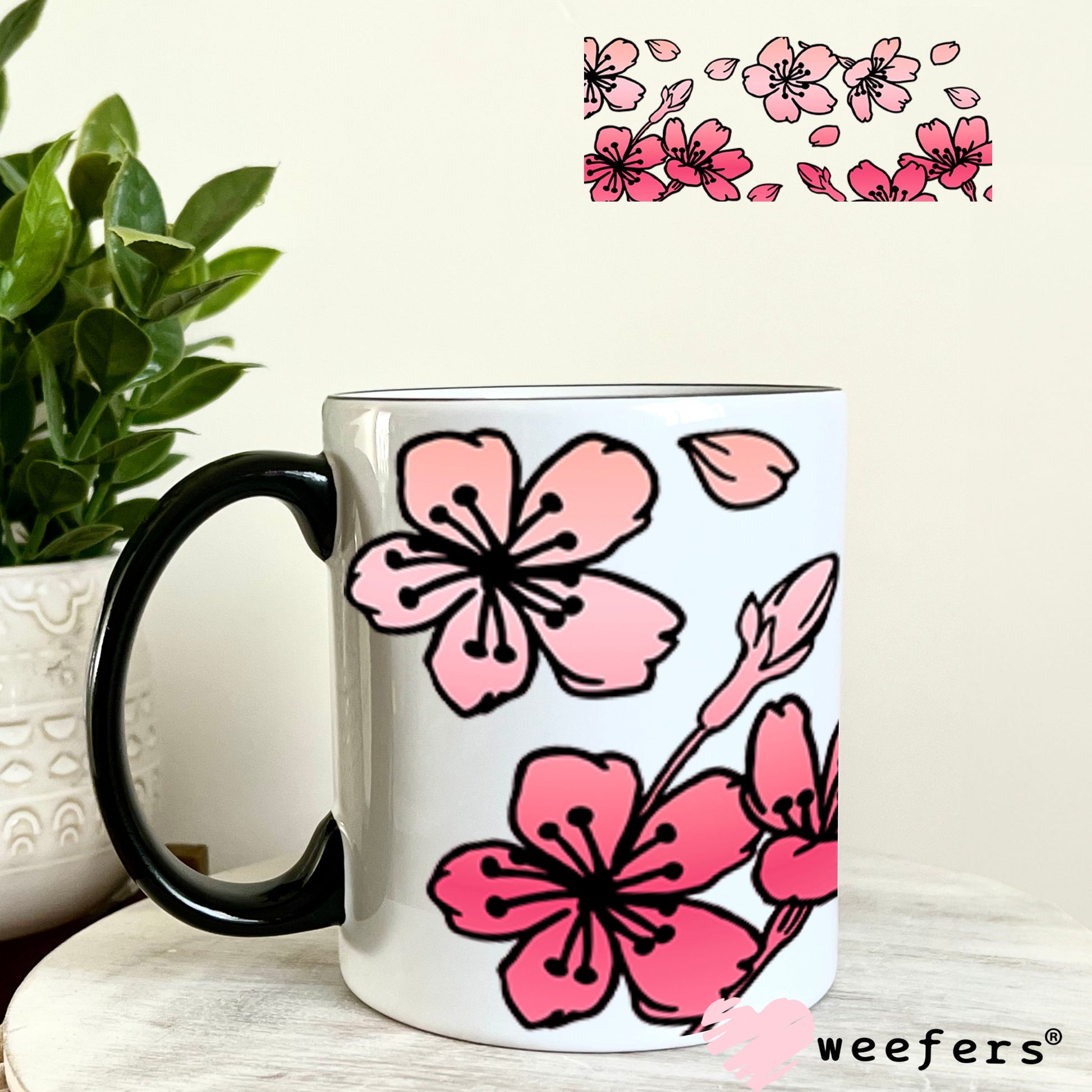 UV DTF Cup Wraps - Hisbiscus Pinks 11oz Coffee Mug Weefers