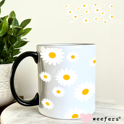 UV DTF Cup Wraps - White Daisies 11oz Coffee Mug Weefers