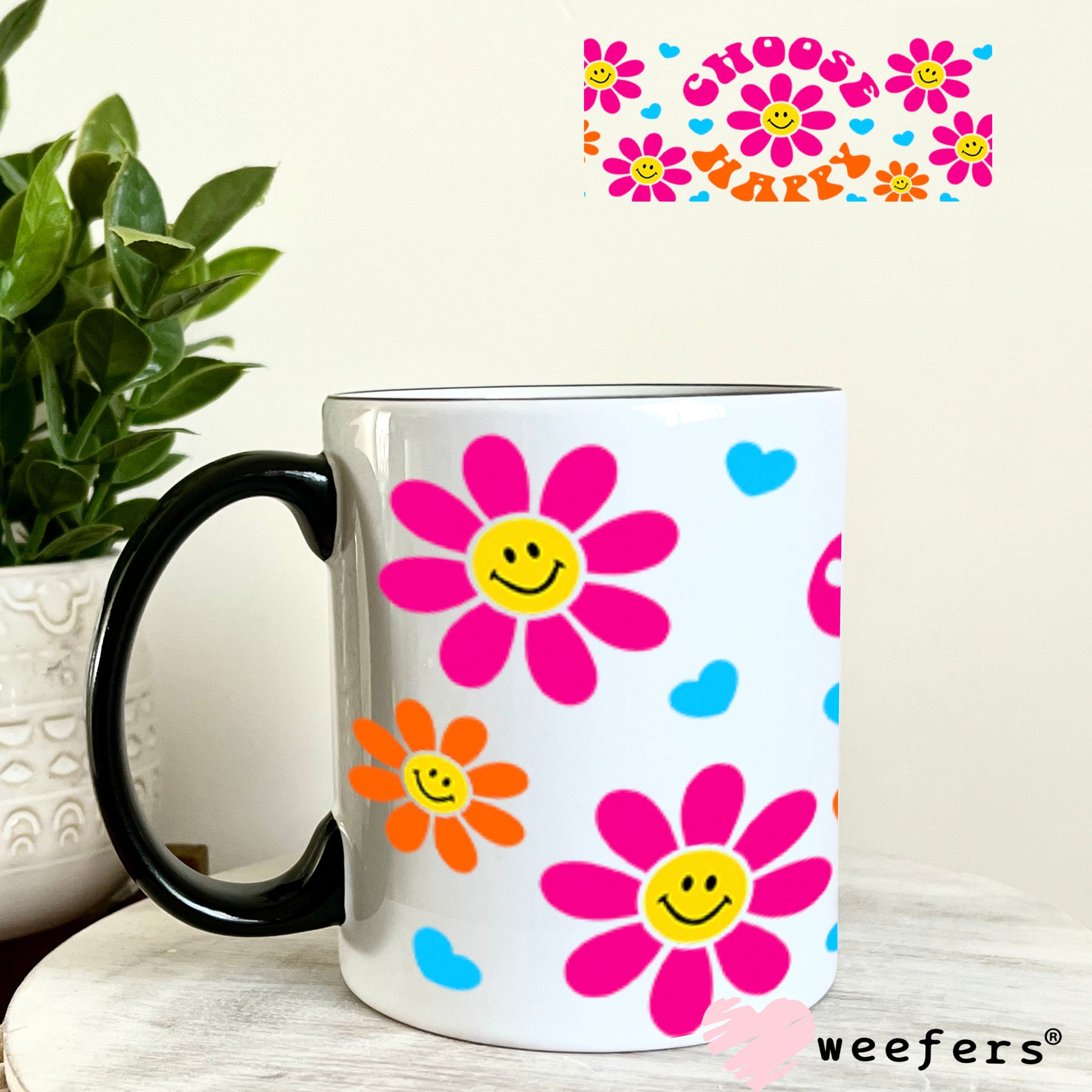 UV DTF Cup Wraps - Choose Happy 11oz Coffee Mug Weefers