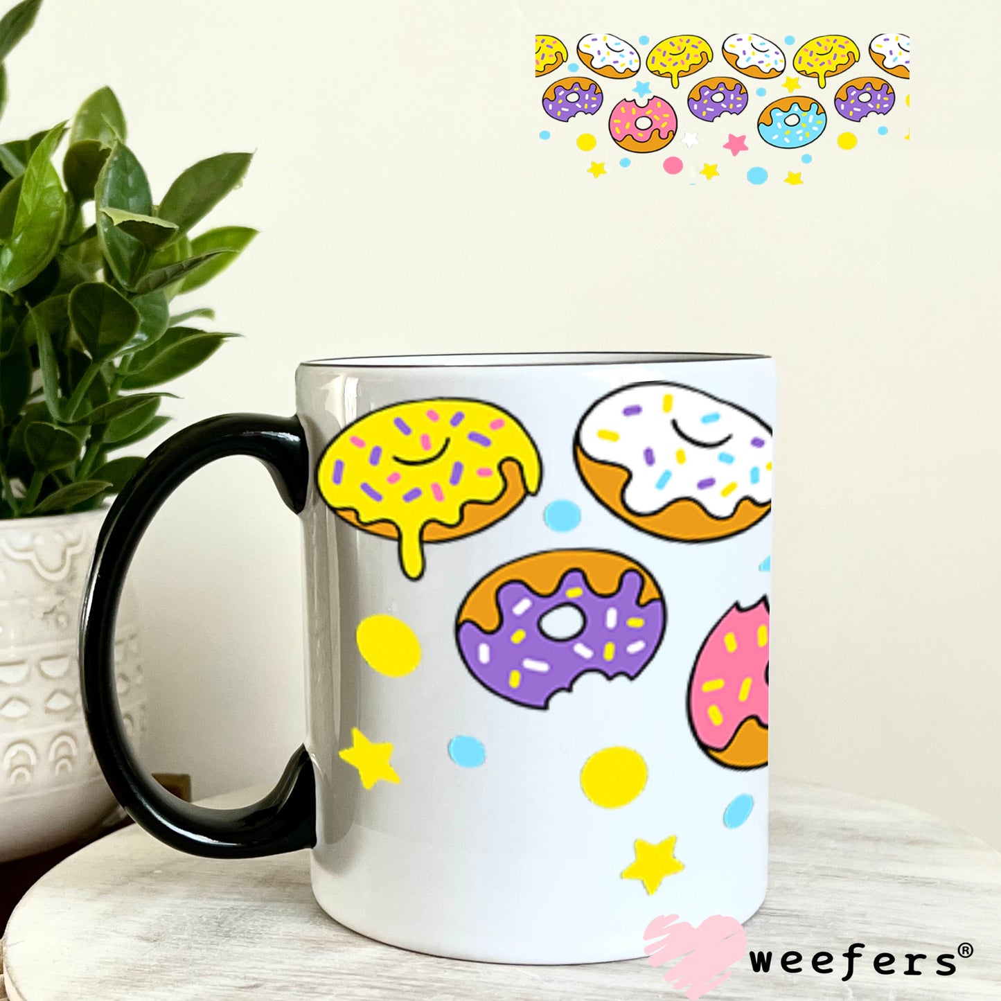 UV DTF Cup Wraps - Yummy Donuts 11oz Coffee Mug Weefers