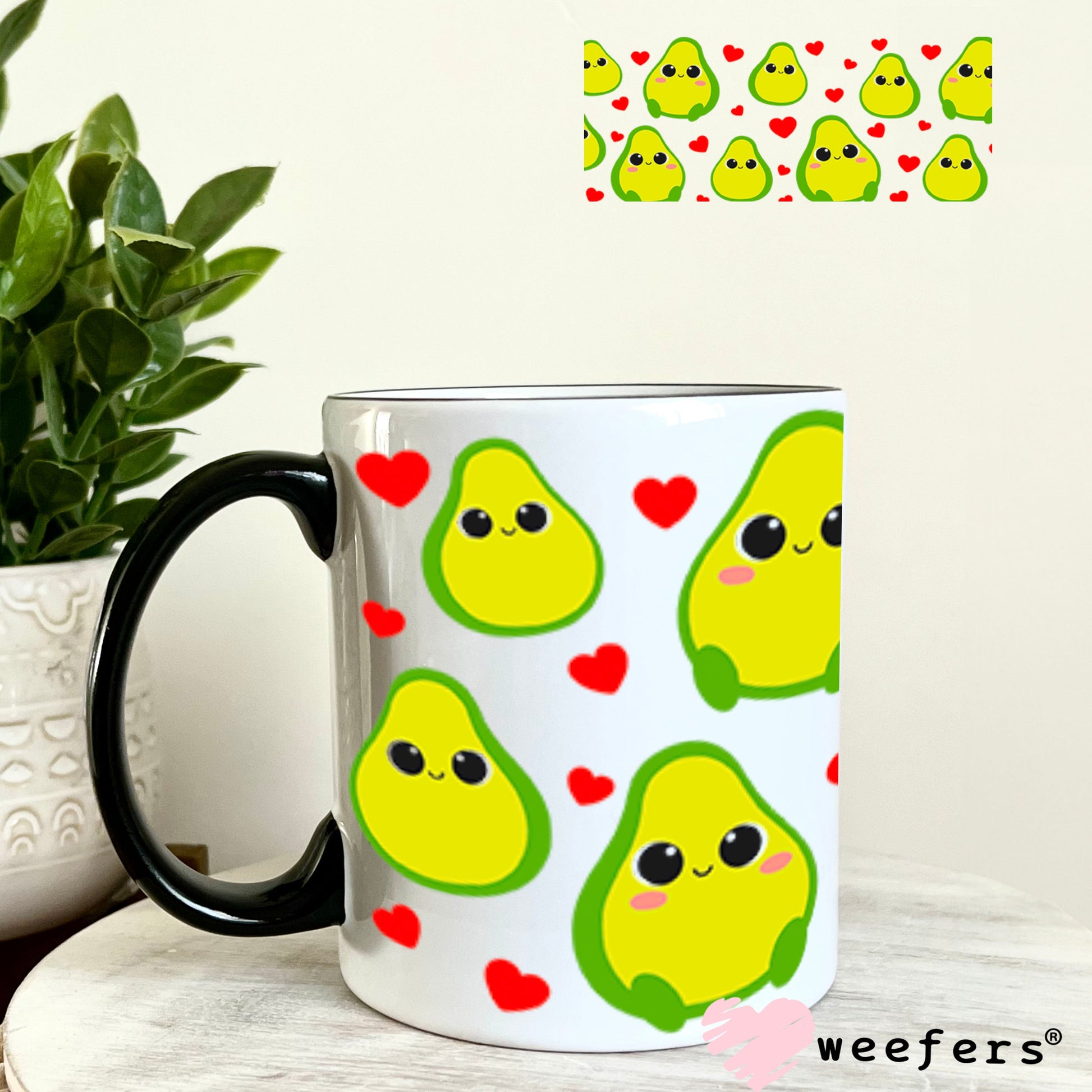 UV DTF Cup Wraps - Avocoado Friends 11oz Coffee Mug Weefers