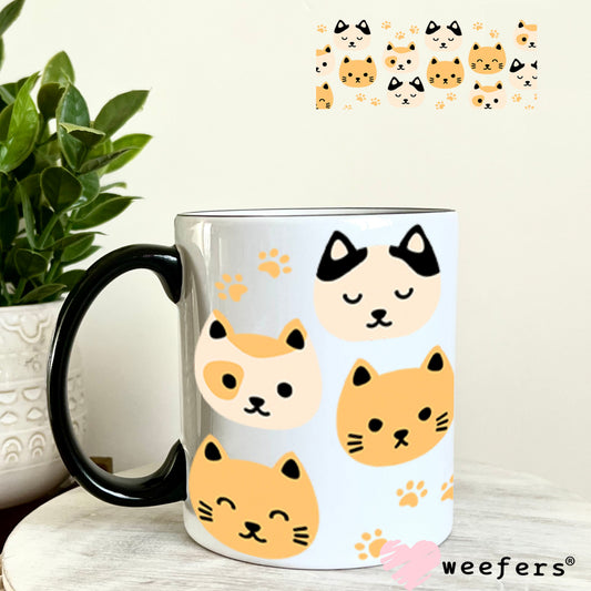 UV DTF Cup Wraps - Cat Heads 11oz Coffee Mug Weefers