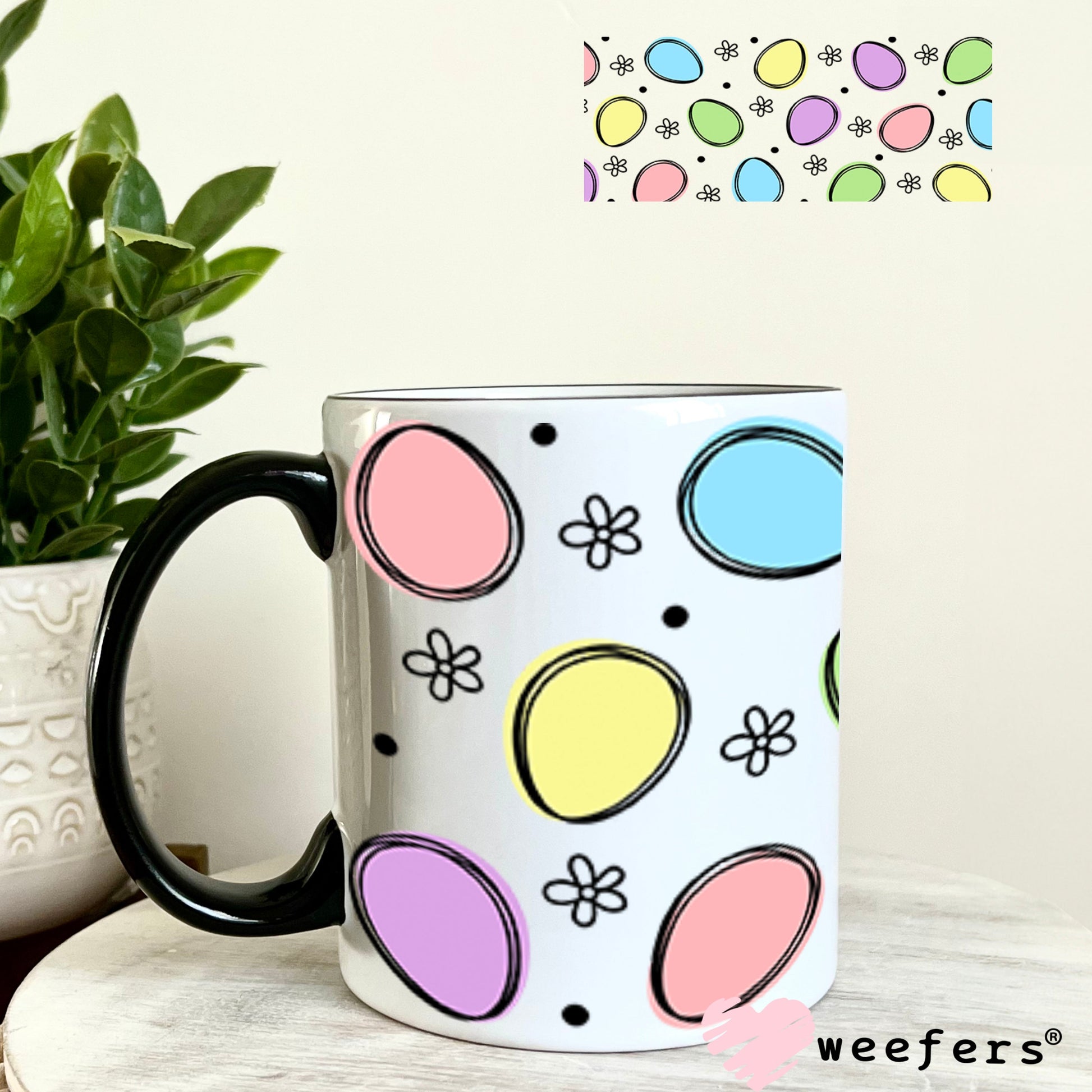 UV DTF Cup Wraps - Colorful Easter Eggs 11oz Coffee Mug Weefers