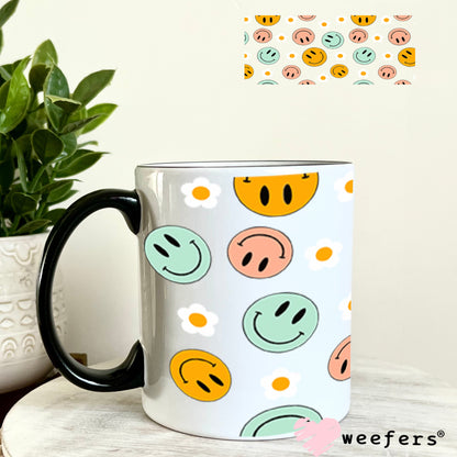 UV DTF Cup Wraps - Happy Retro Faces 11oz Coffee Mug Weefers