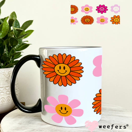UV DTF Cup Wraps - Happy Flowers 11oz Coffee Mug Weefers