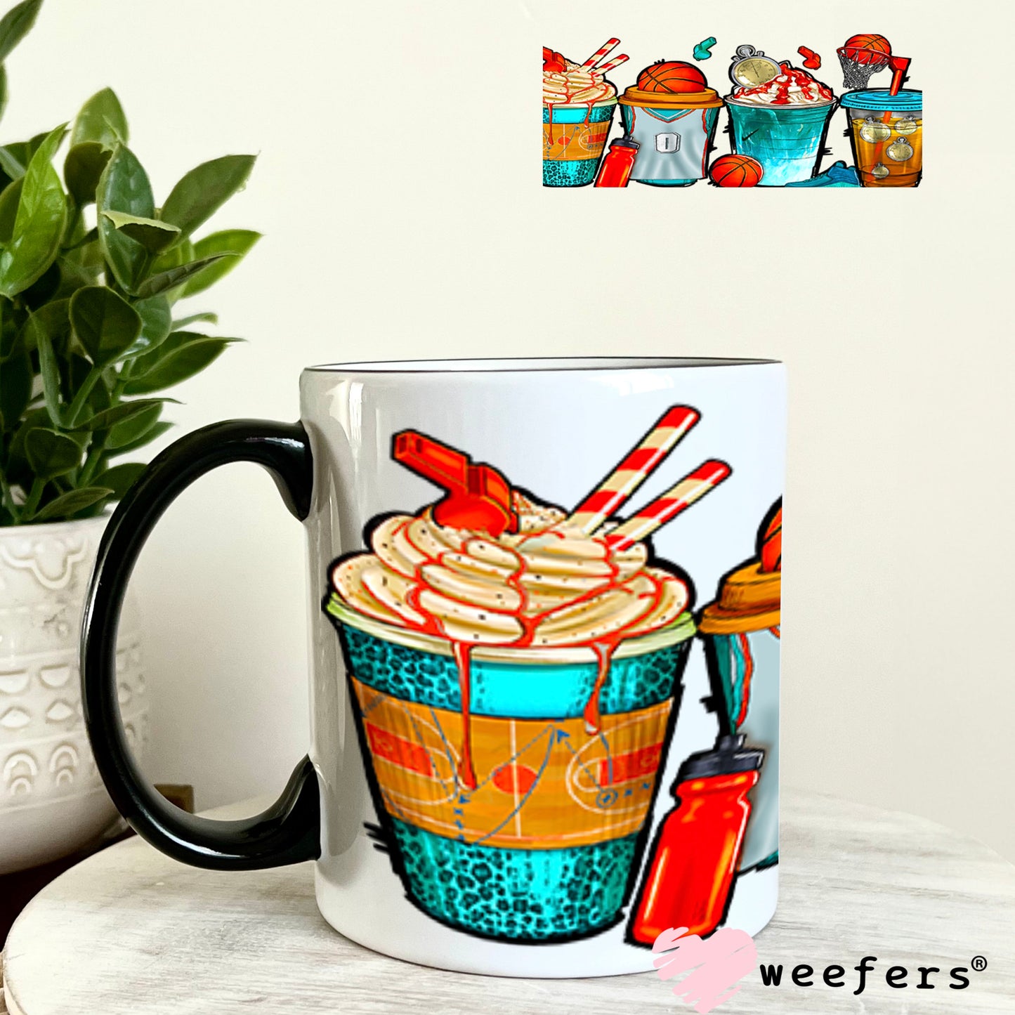 UV DTF Cup Wraps - Basketball Coffee 11oz Coffee Mug Weefers