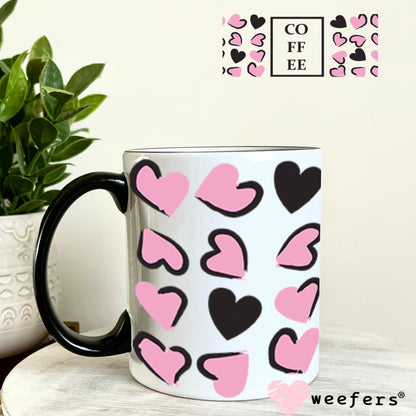 UV DTF Cup Wraps - Coffee Hearts 11oz Coffee Mug Weefers