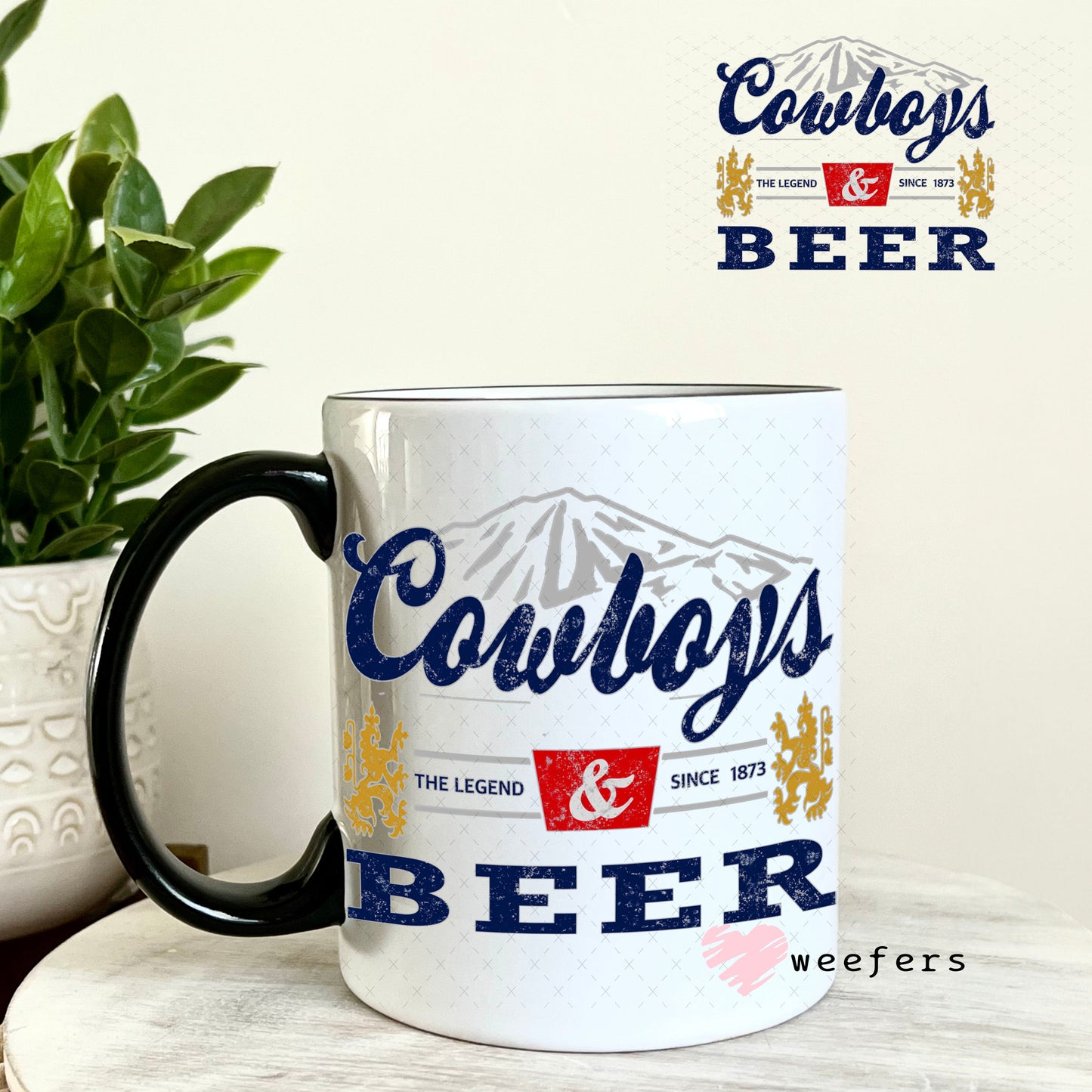 UV DTF Decal - Cowboys Beer 11oz Coffee Mug Weefers