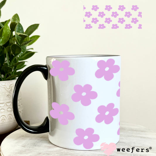 UV DTF Cup Wraps - Purple Daisies 11oz Coffee Mug Weefers