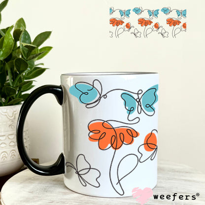 UV DTF Cup Wraps - Abstract Butterflies 11oz Coffee Mug Weefers