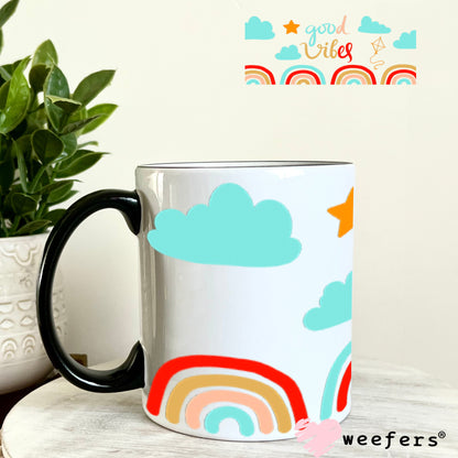 UV DTF Cup Wraps - Good Vibes Rainbows 11oz Coffee Mug Weefers