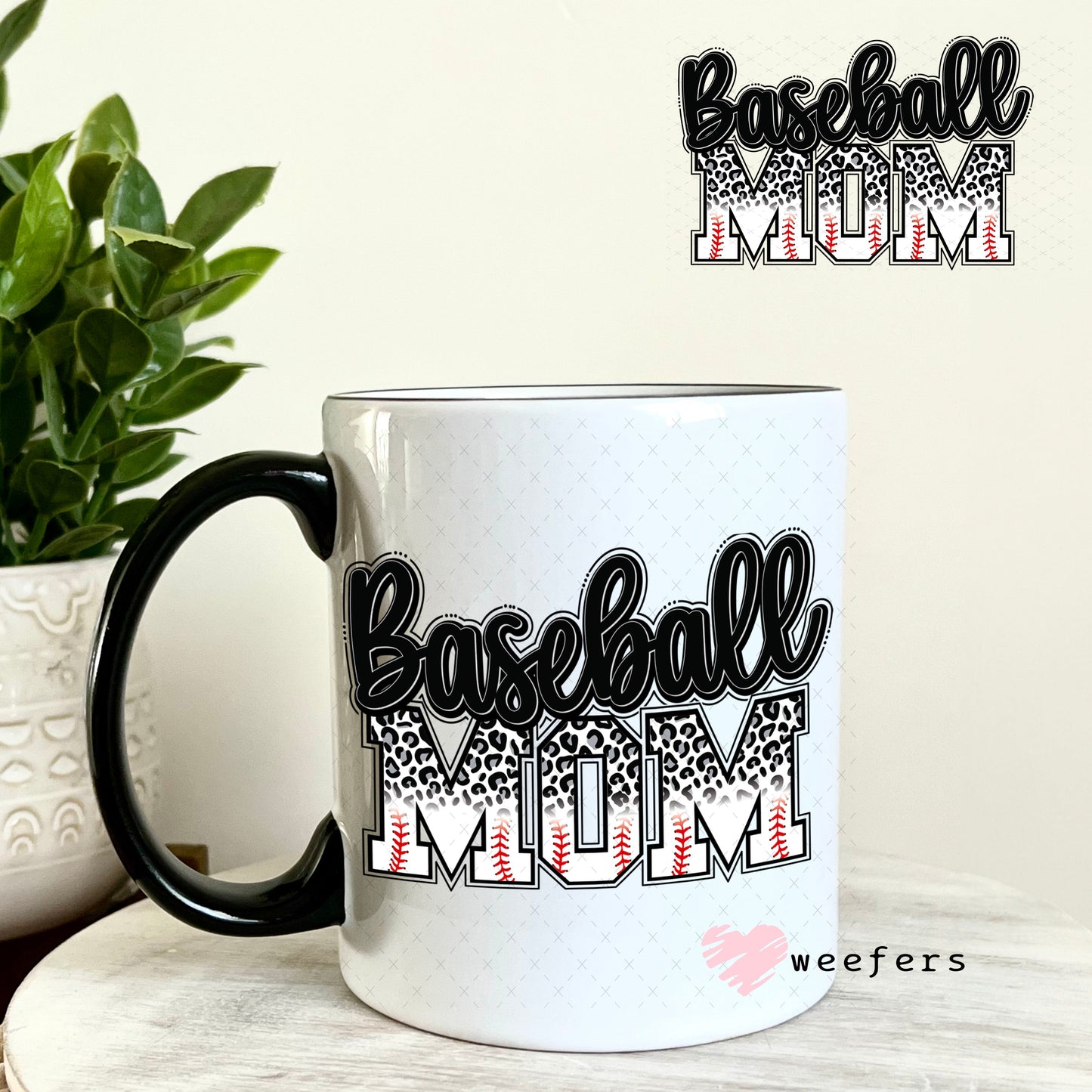 UV DTF Decal - Baseball Mom 11oz Coffee Mug Weefers