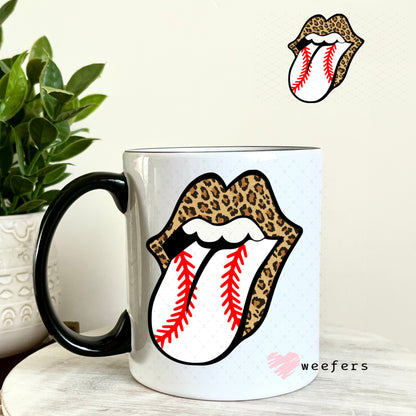 UV DTF Decal - Cheetah Print Tongue 11oz Coffee Mug Weefers