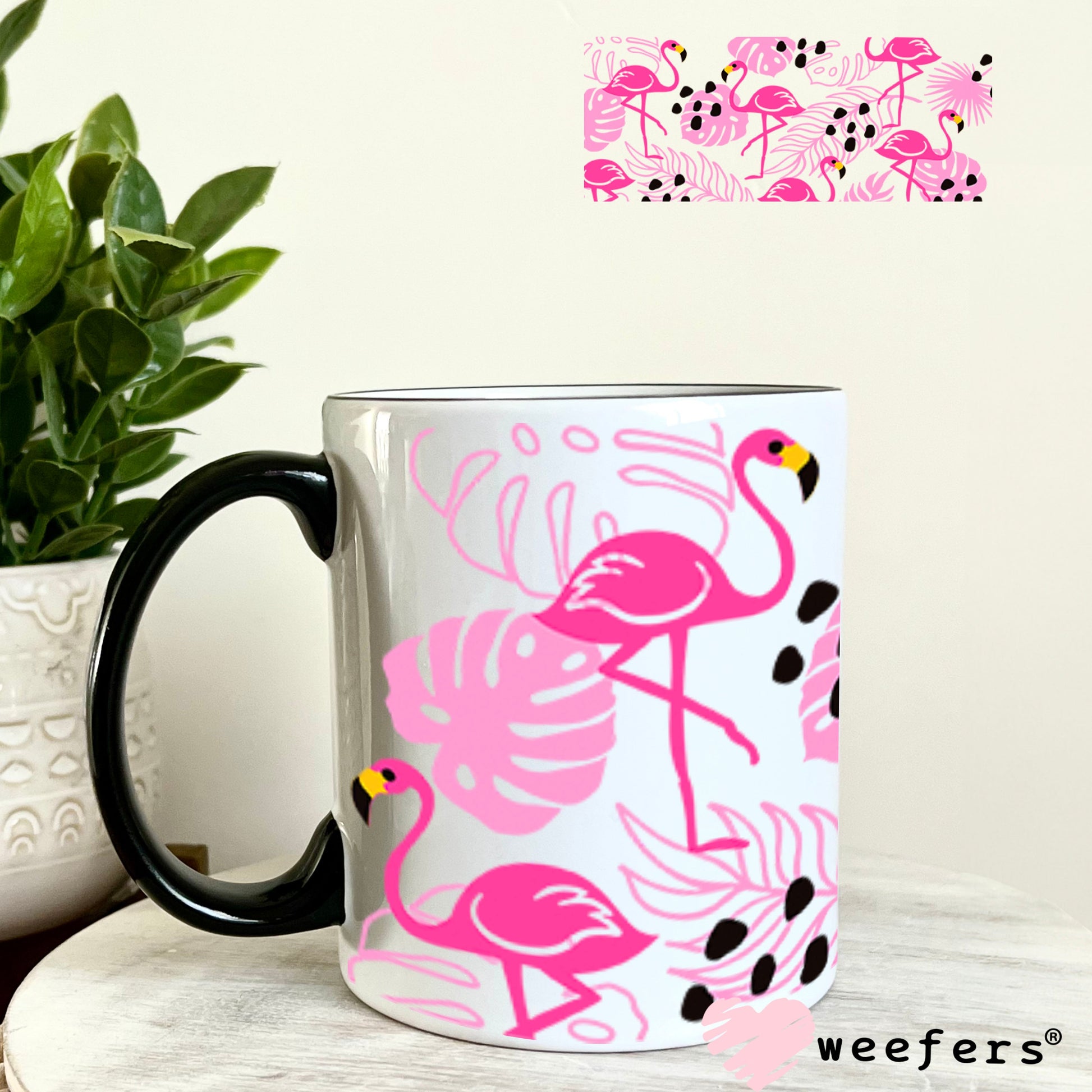 UV DTF Cup Wraps - Flamingos 11oz Coffee Mug Weefers