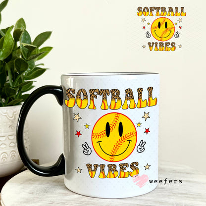 UV DTF Decal - Softball Vibes 11oz Coffee Mug Weefers