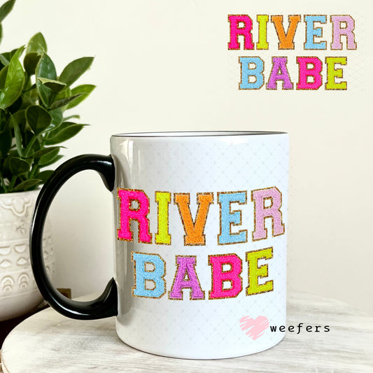 UV DTF Decal - Faux Chenille River Babe 11oz Coffee Mug Weefers