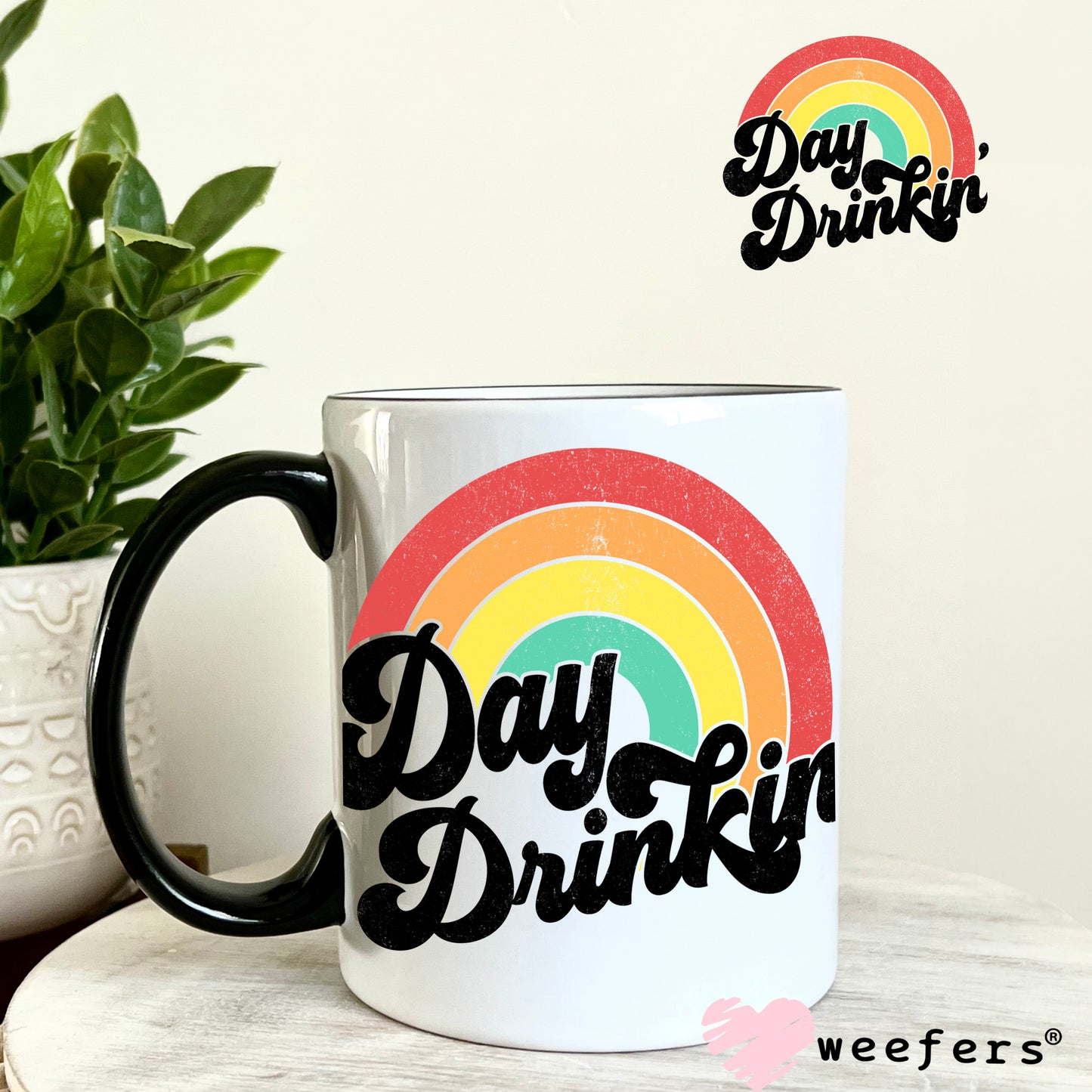 Day Drinkin' UV DTF Decal 11oz Coffee Mug Weefers