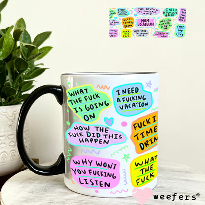 UV DTF Cup Wraps - Mom Vacabulary Vulgar 11oz Coffee Mug Weefers