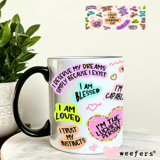 UV DTF Cup Wraps - Lucky Girl Syndrome Cup 11oz Coffee Mug Weefers