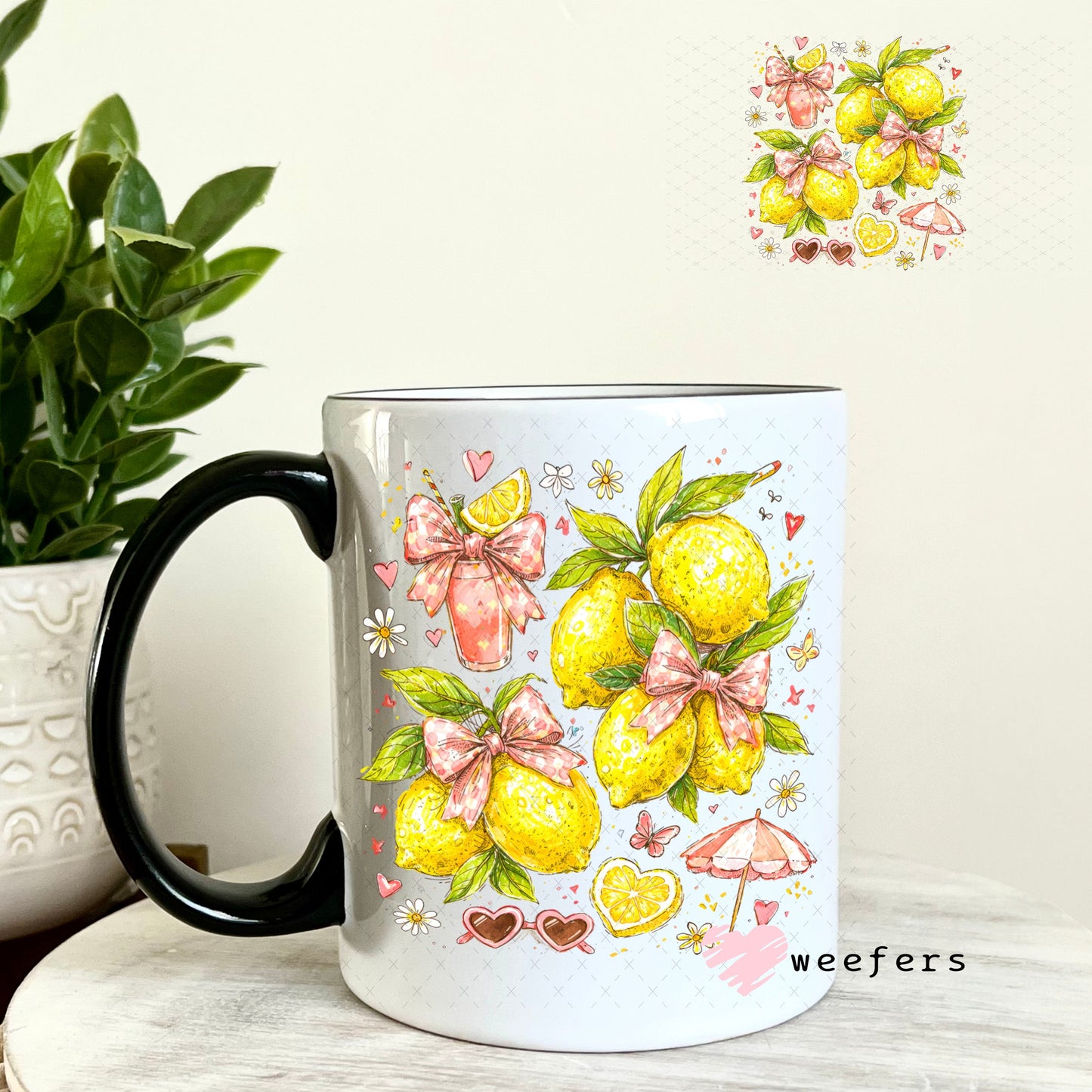 UV DTF Decal - Summer Lemons 11oz Coffee Mug Weefers