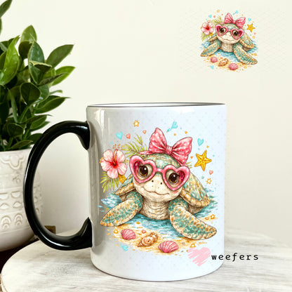 UV DTF Decal - Sweet Sea Turtle 11oz Coffee Mug Weefers