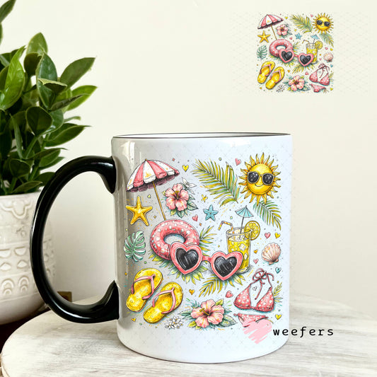 UV DTF Decal - Summer Favorite Things 11oz Coffee Mug Weefers