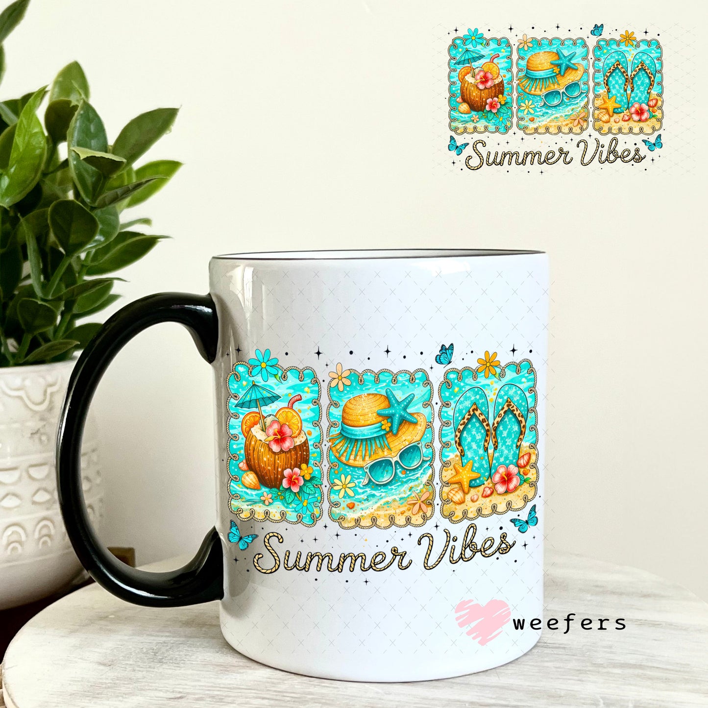 UV DTF Decal - Summber Vibes 11oz Coffee Mug Weefers