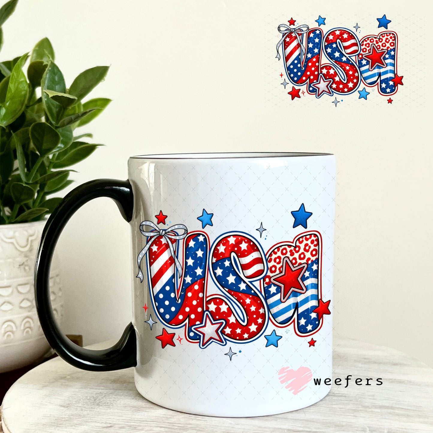 UV DTF Decal - USA 4th of July 11oz Coffee Mug Weefers