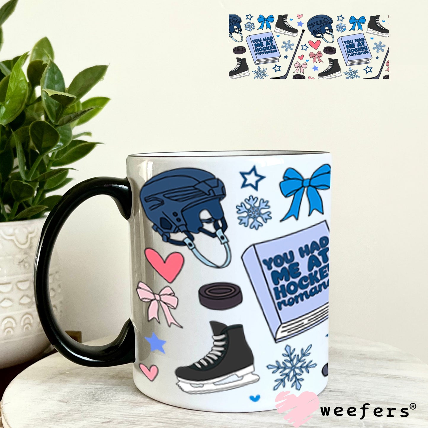 UV DTF Cup Wraps - Hockey Romance 11oz Coffee Mug Weefers