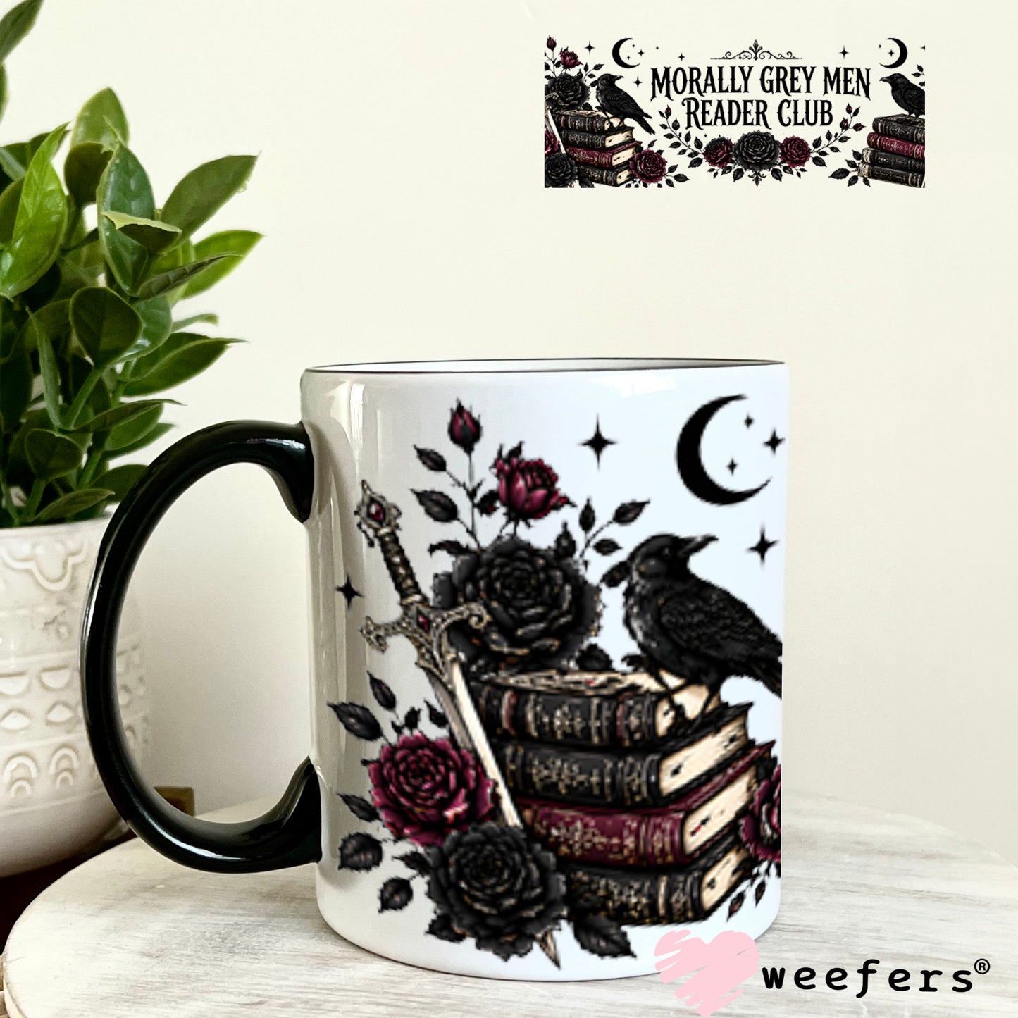 UV DTF Cup Wraps - Morally Grey Men Reader Club 11oz Coffee Mug Weefers