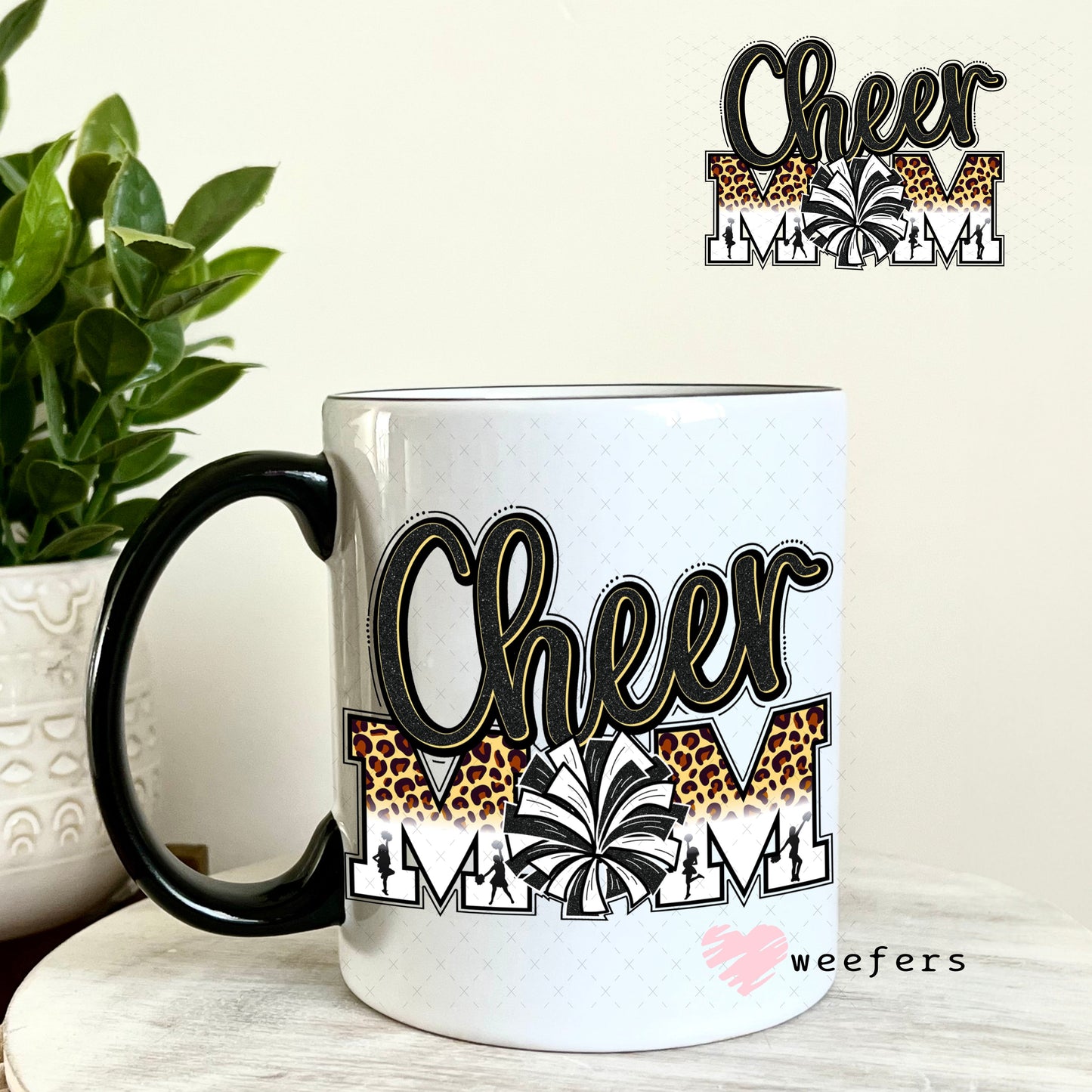 UV DTF Decal - Cheer Mom 11oz Coffee Mug Weefers